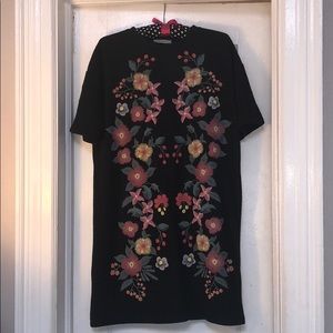 Zara Embroidered Shirt Dress Size Small NEW